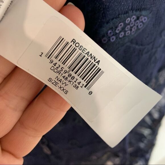 NWT Dress The Population Roseanna Navy Lace Dress Size XXS (R4) - Picture 9 of 12
